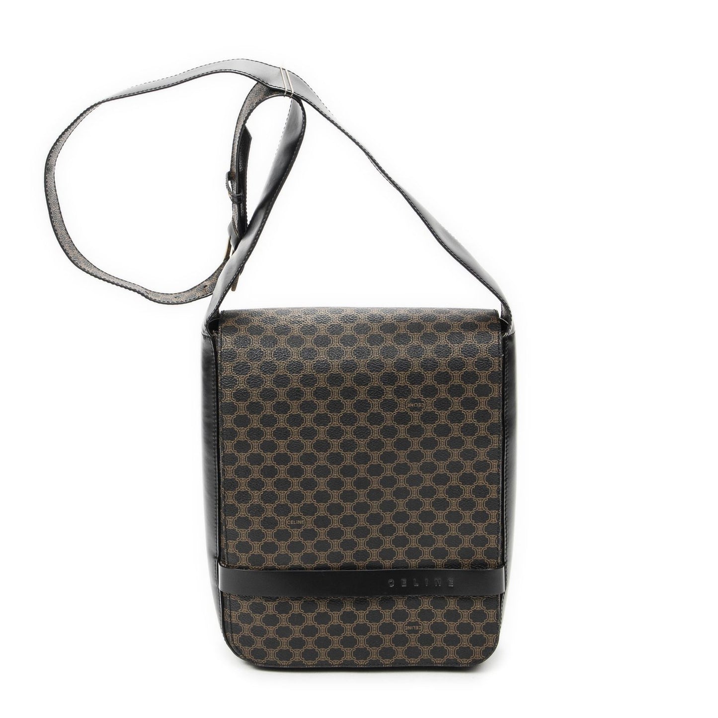 Celine Small Messenger Black Brown Macadam Canvas