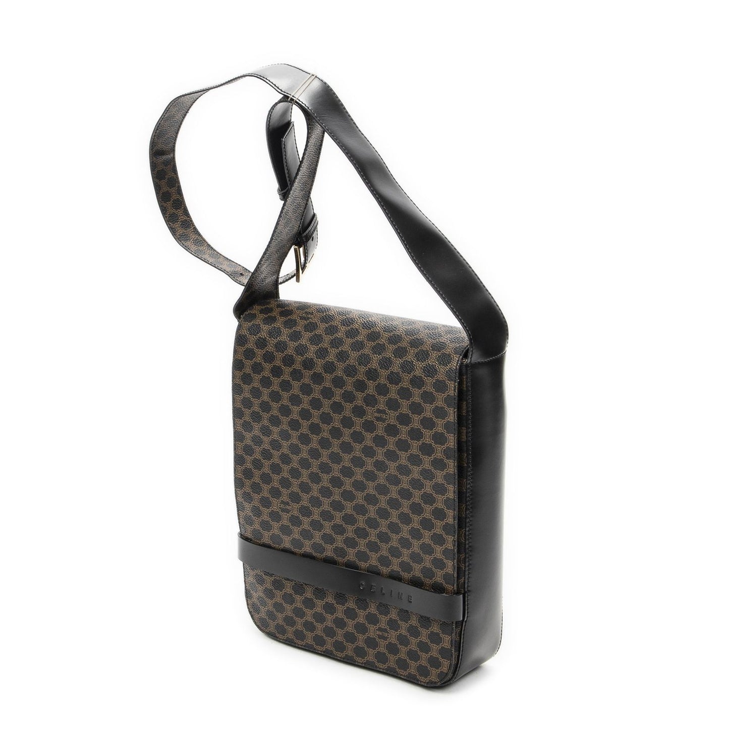 Celine Small Messenger Black Brown Macadam Canvas