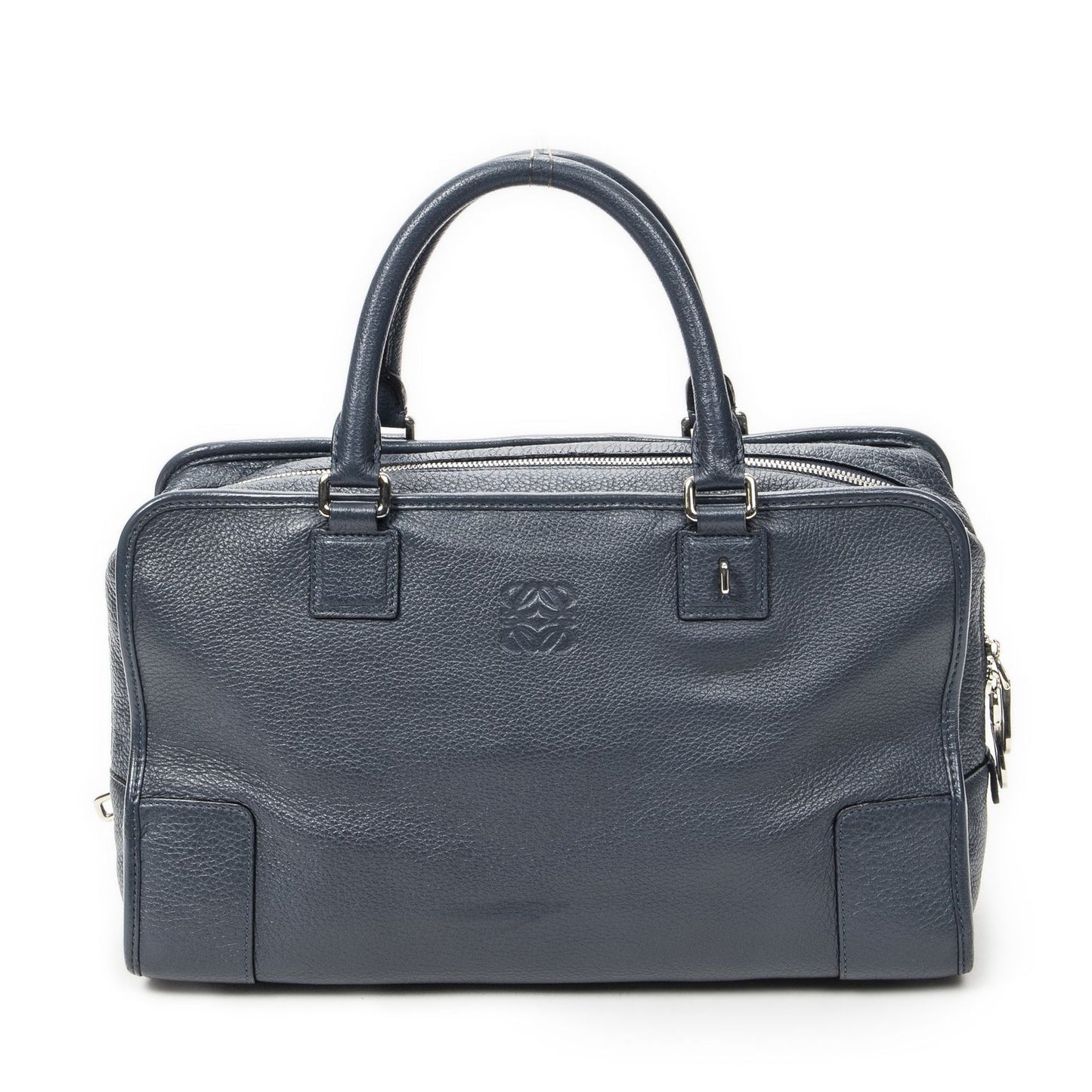 Loeweamazona Navy Gray Calfskin Leather