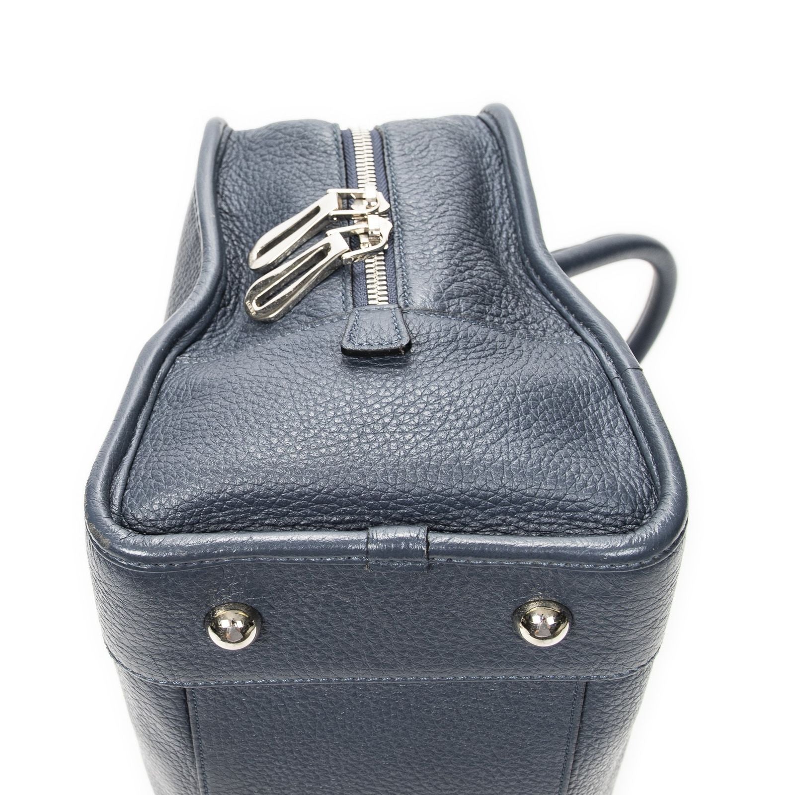 Loeweamazona Navy Gray Calfskin Leather