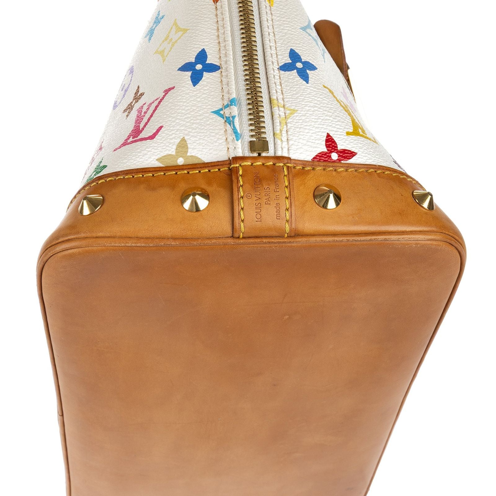 Louis Vuitton Alma White Multicolor Colorful Monogram Canvas Handbag