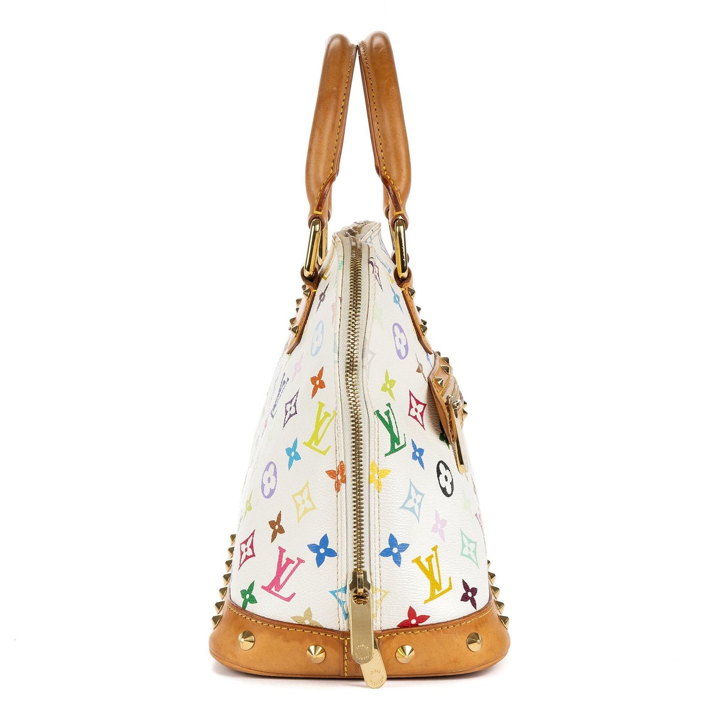 Louis Vuitton Alma White Multicolor Colorful Monogram Canvas Handbag