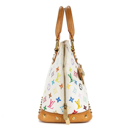 Louis Vuitton Alma White Multicolor Colorful Monogram Canvas Handbag