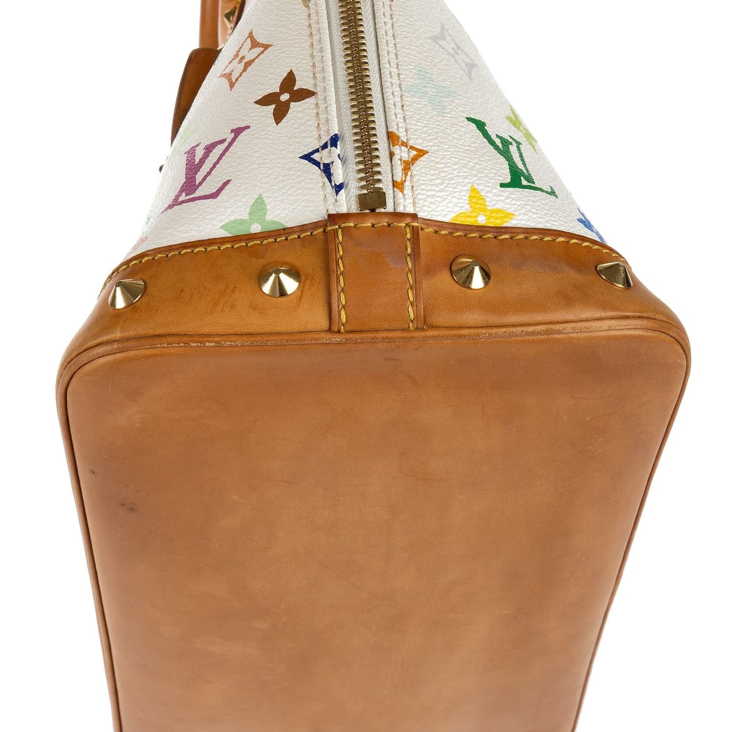 Louis Vuitton Alma White Multicolor Colorful Monogram Canvas Handbag
