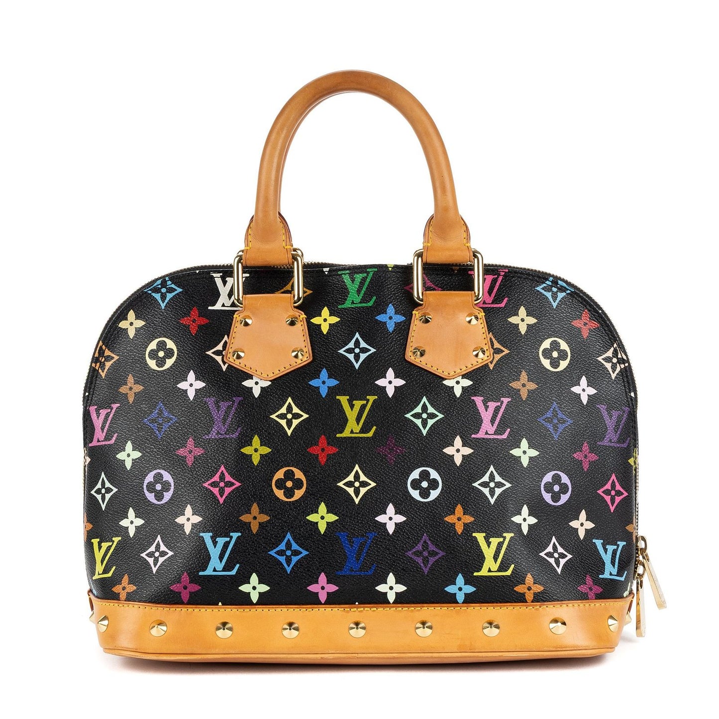 Louis Vuitton Alma Black Multicolor Colorful Monogram Canvas Handbag