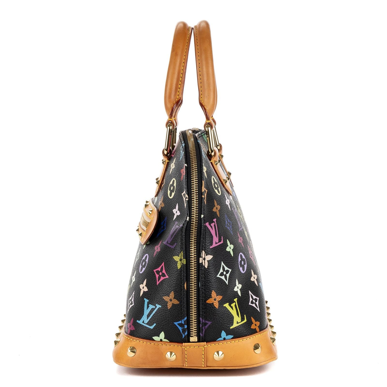 Louis Vuitton Alma Black Multicolor Colorful Monogram Canvas Handbag