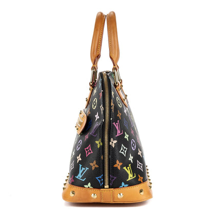 Louis Vuitton Alma Black Multicolor Colorful Monogram Canvas Handbag