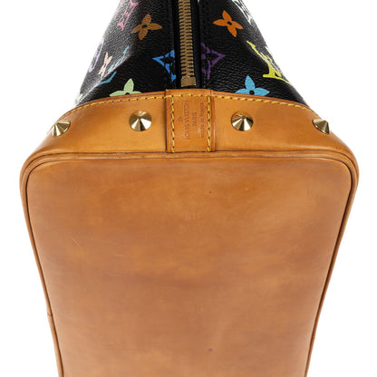 Louis Vuitton Alma Black Multicolor Colorful Monogram Canvas Handbag