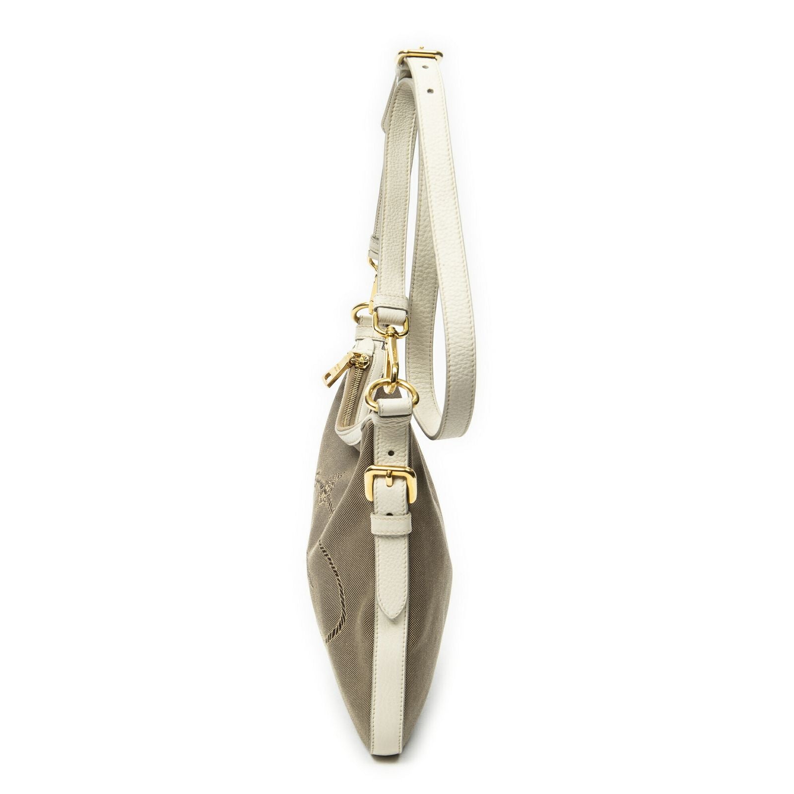 Prada Jaca Messenger Beige Ivory Dog Canvas Pet Accessory