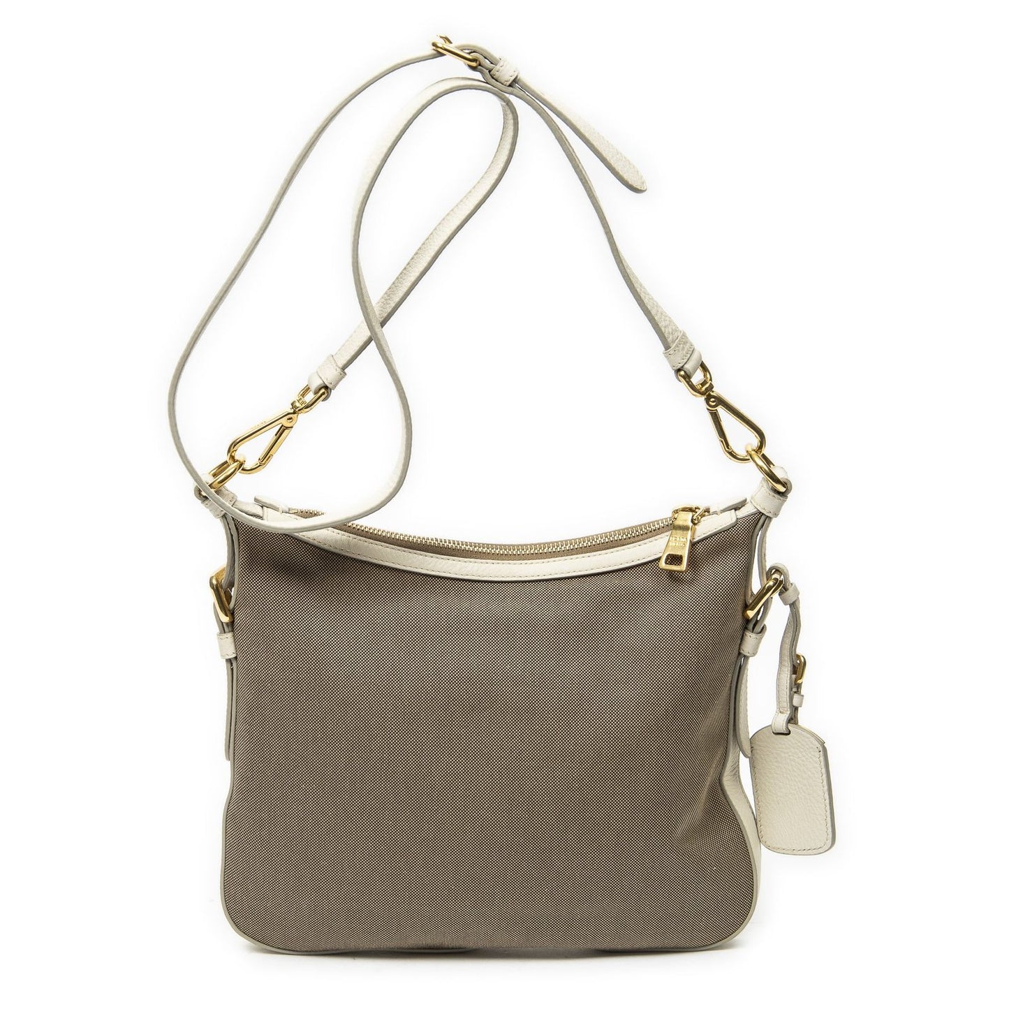 Prada Jaca Messenger Beige Ivory Dog Canvas Pet Accessory