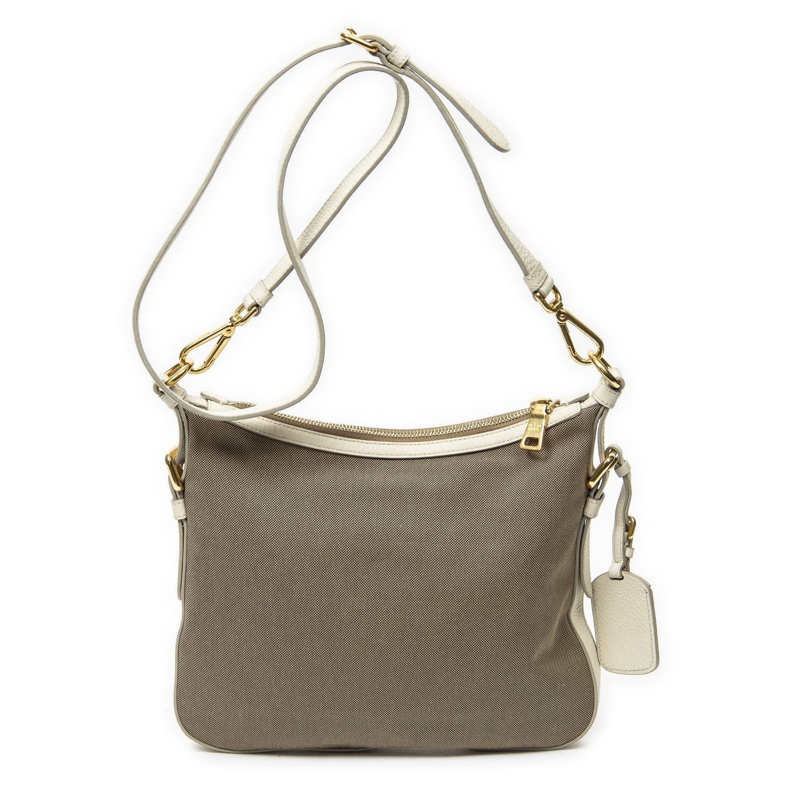 Prada Jaca Messenger Beige Ivory Dog Canvas Pet Accessory