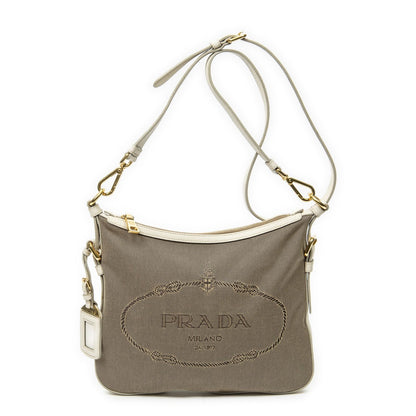 Prada Jaca Messenger Beige Ivory Dog Canvas Pet Accessory