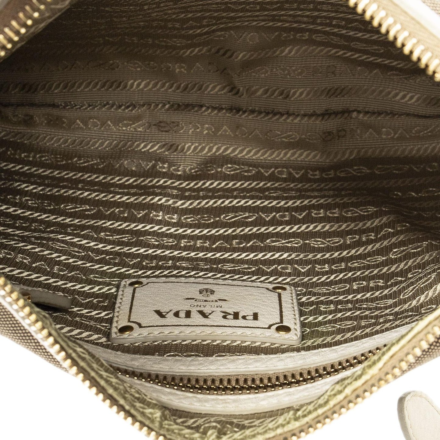 Prada Jaca Messenger Beige Ivory Dog Canvas Pet Accessory