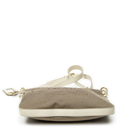 Prada Jaca Messenger Beige Ivory Dog Canvas Pet Accessory
