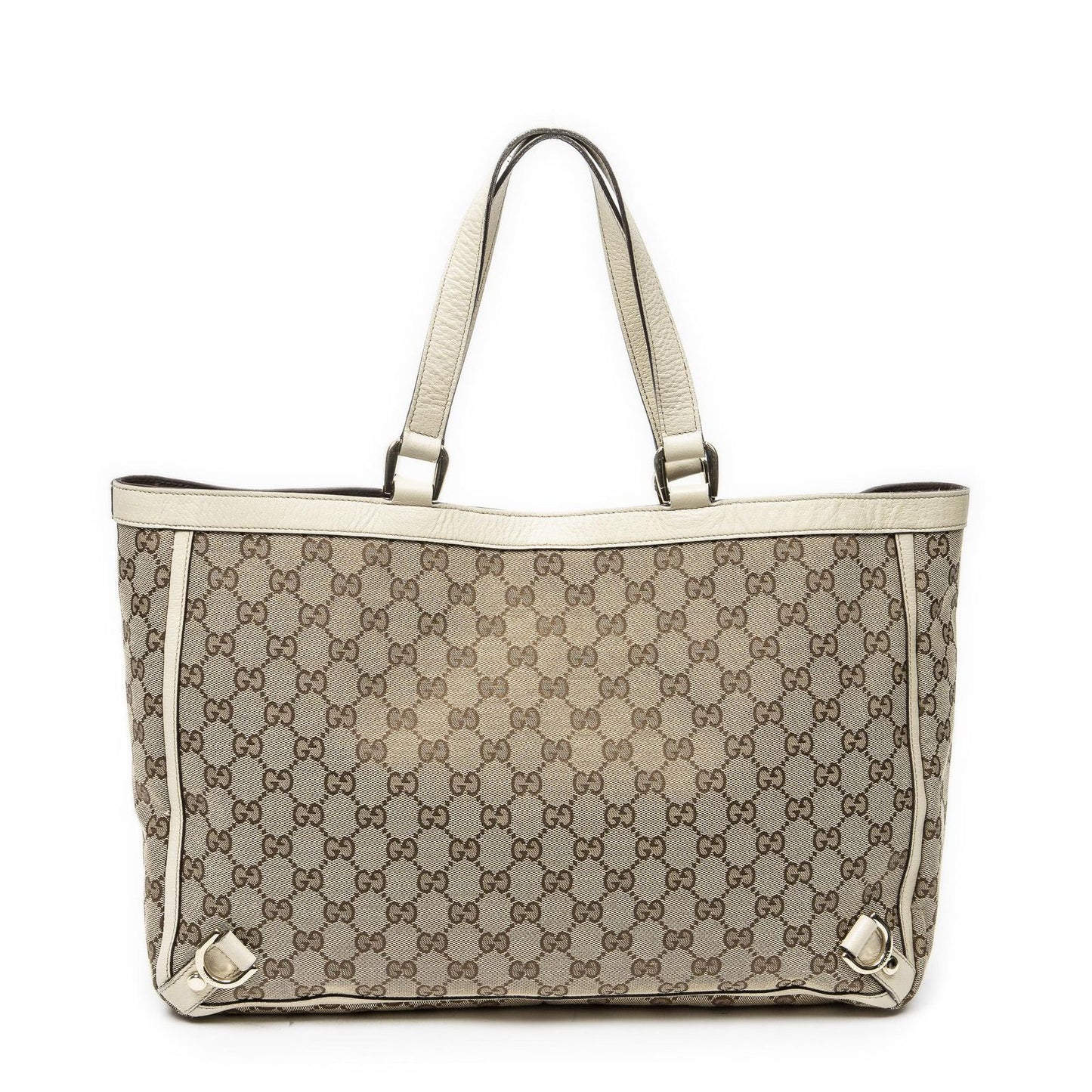 Gucci Large Abbey D Ring Tote Ivory Beige GG Canvas