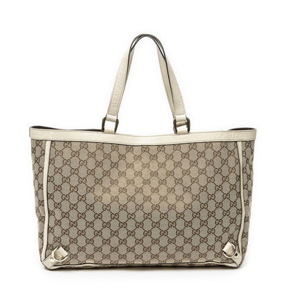 Gucci Large Abbey D Ring Tote Ivory Beige GG Canvas