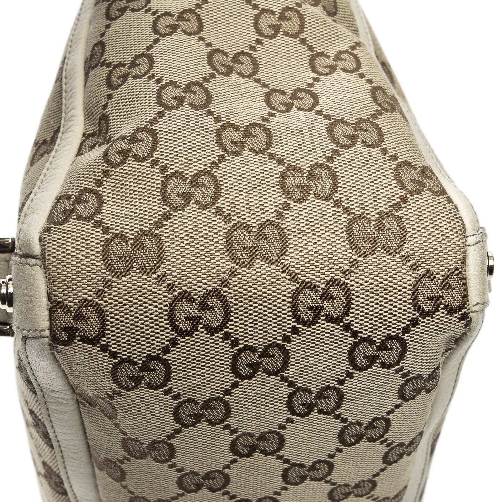 Gucci Large Abbey D Ring Tote Ivory Beige GG Canvas