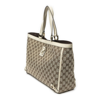Gucci Large Abbey D Ring Tote Ivory Beige GG Canvas