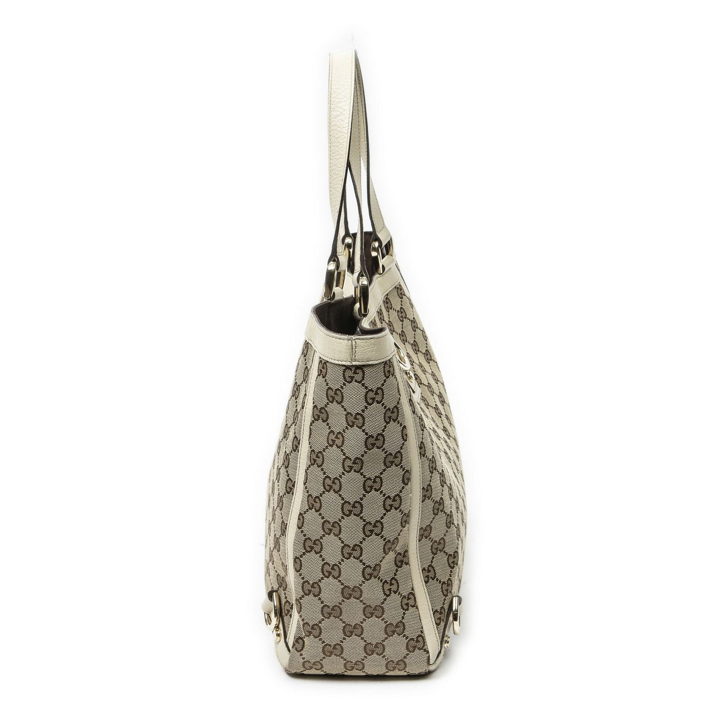Gucci Large Abbey D Ring Tote Ivory Beige GG Canvas