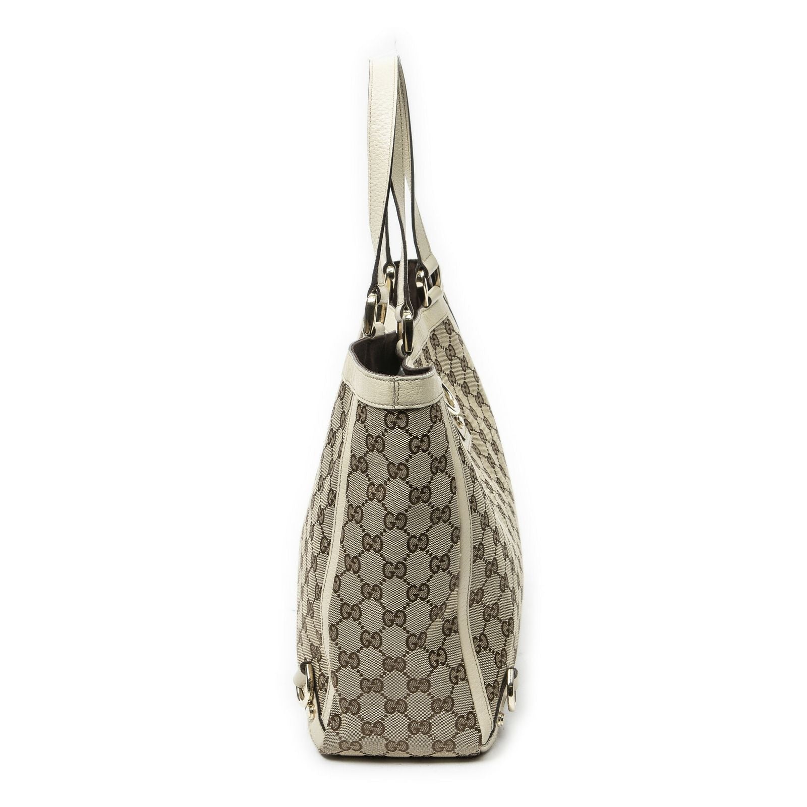 Gucci Large Abbey D Ring Tote Ivory Beige GG Canvas