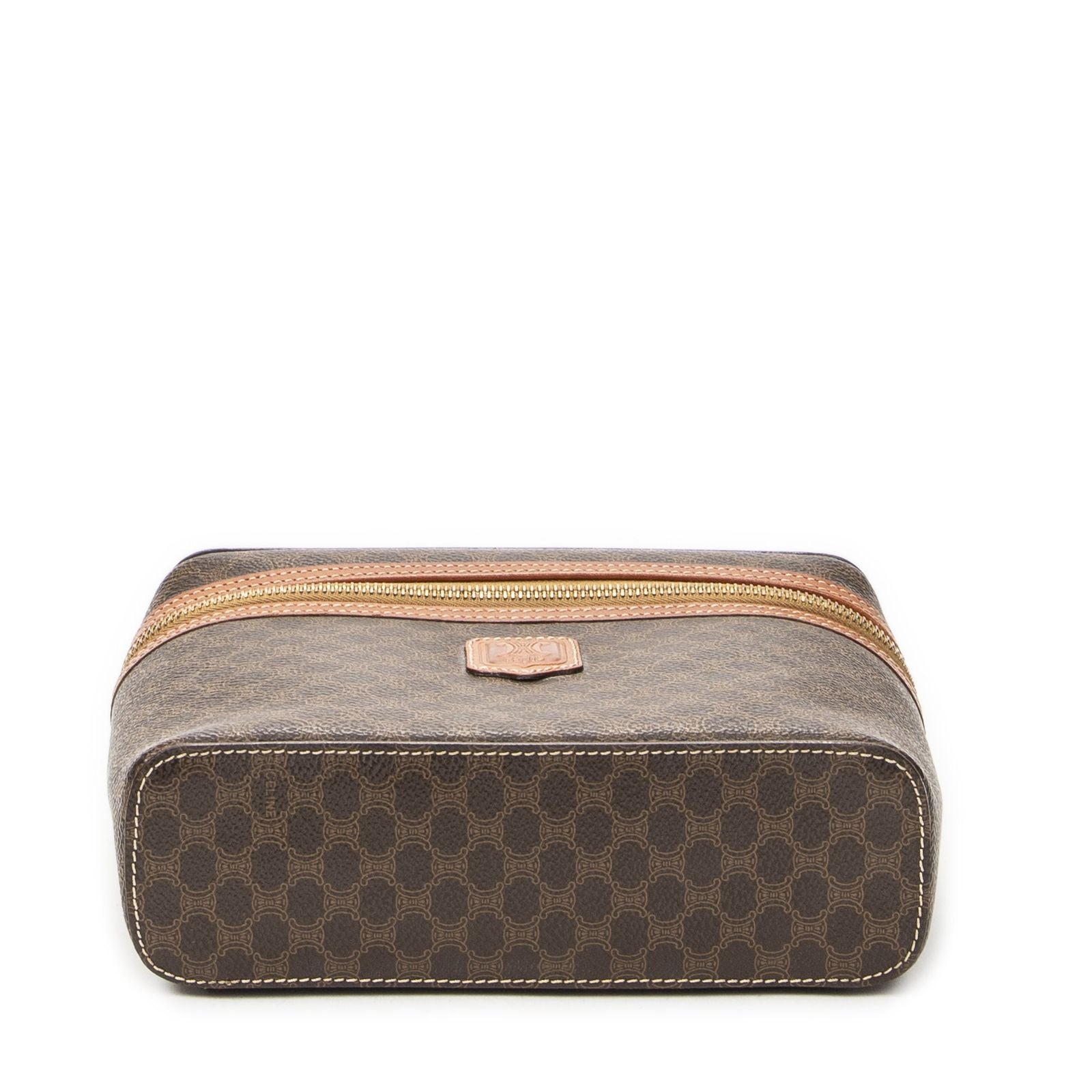 Celine Top Handle Toiletries Pouch Brown Macadam Canvas