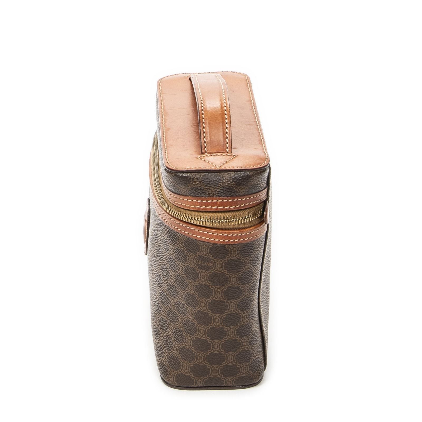 Celine Top Handle Toiletries Pouch Brown Macadam Canvas