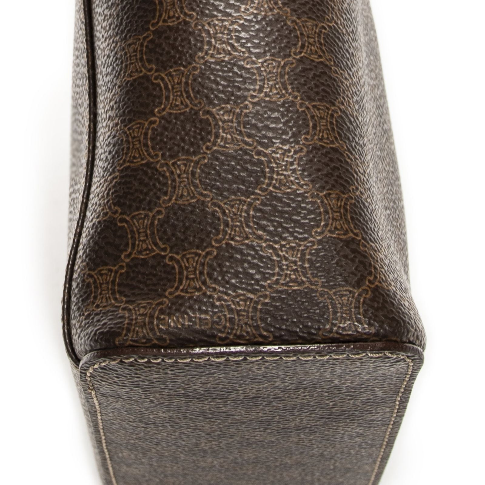 Celine Top Handle Toiletries Pouch Brown Macadam Canvas