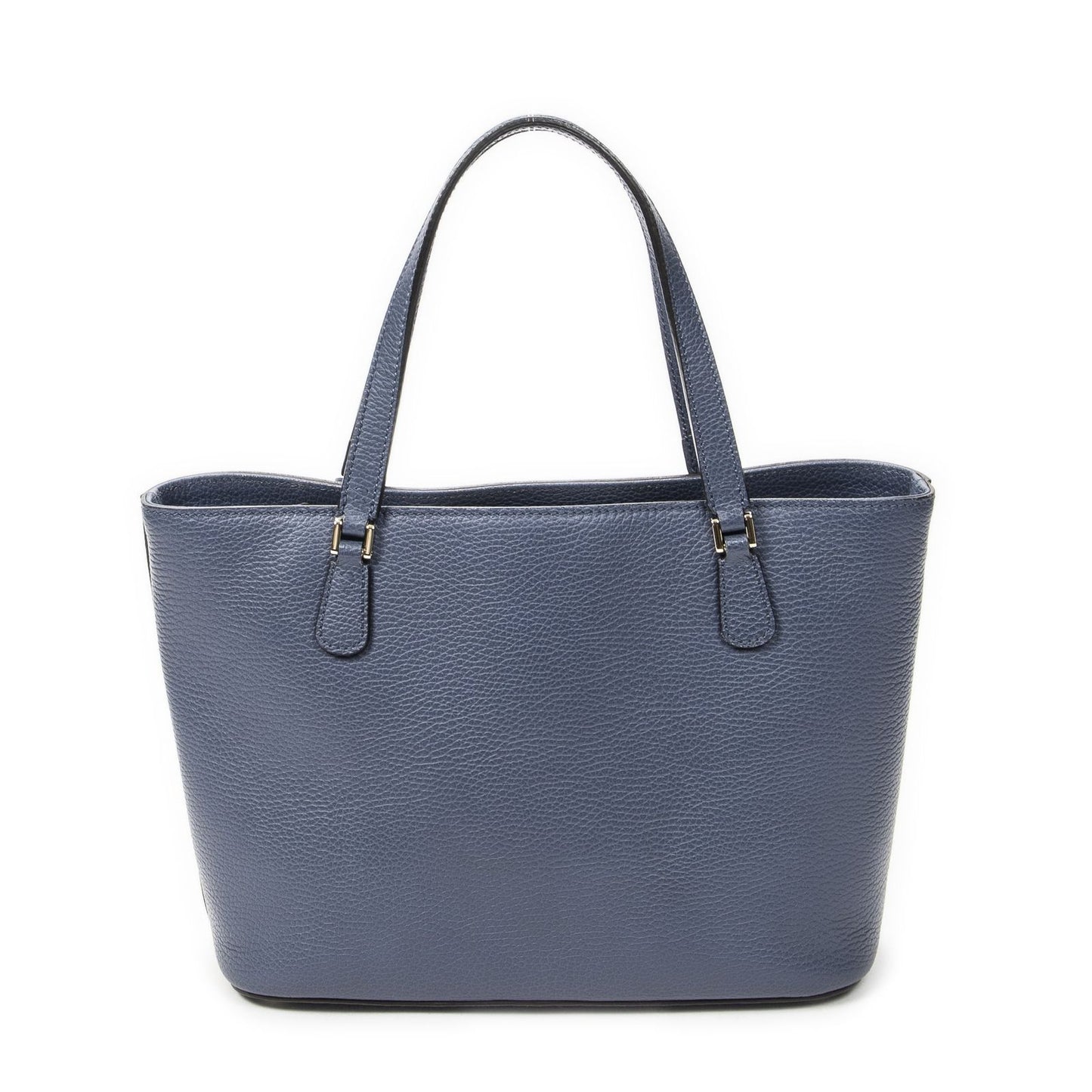 Gucci Interlocking 2-Way Tote Blue Gray Calfskin Leather