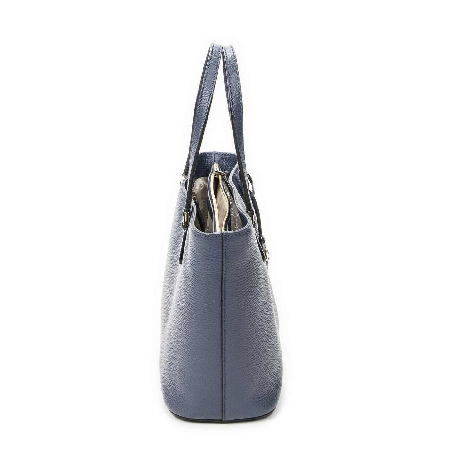 Gucci Interlocking 2-Way Tote Blue Gray Calfskin Leather