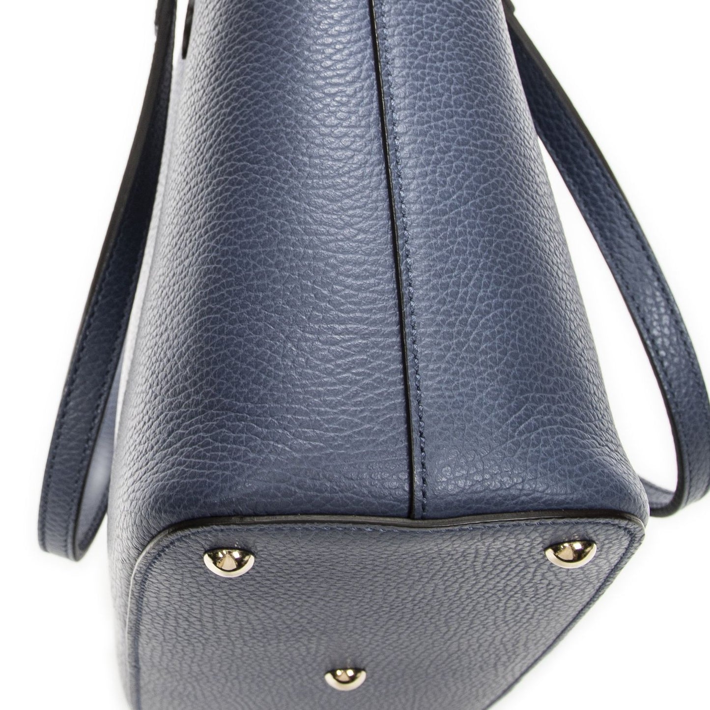 Gucci Interlocking 2-Way Tote Blue Gray Calfskin Leather