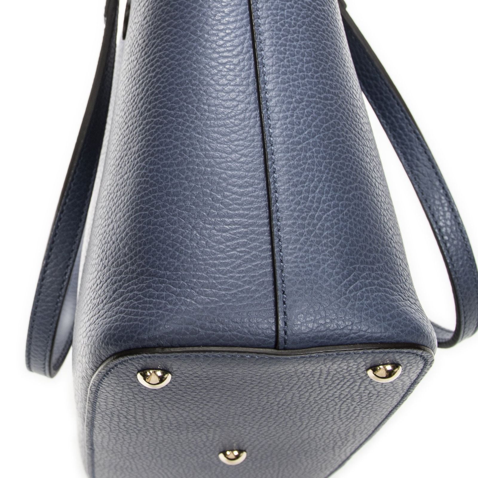 Gucci Interlocking 2-Way Tote Blue Gray Calfskin Leather