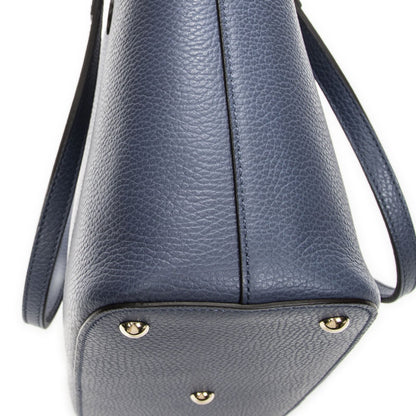 Gucci Interlocking 2-Way Tote Blue Gray Calfskin Leather
