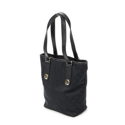 Gucci Charmy Bucket Tote Black GG Canvas