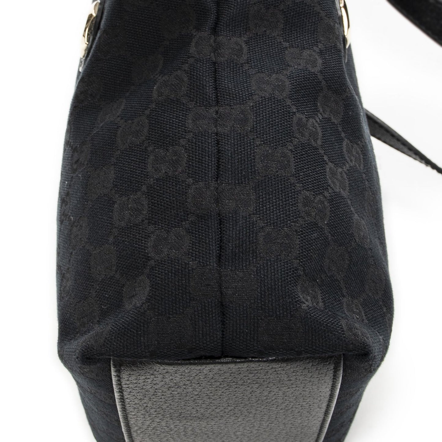 Gucci Charmy Bucket Tote Black GG Canvas