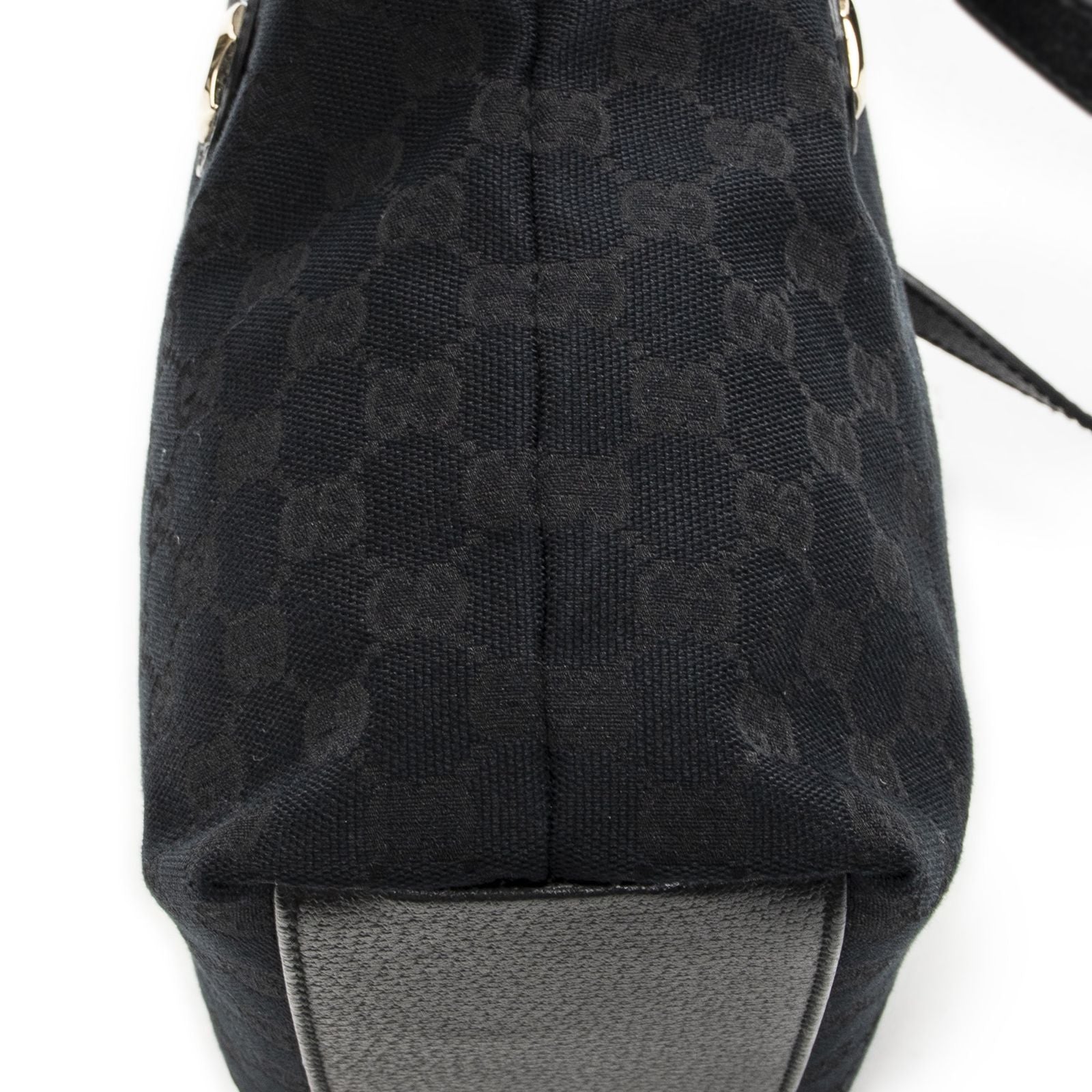 Gucci Charmy Bucket Tote Black GG Canvas