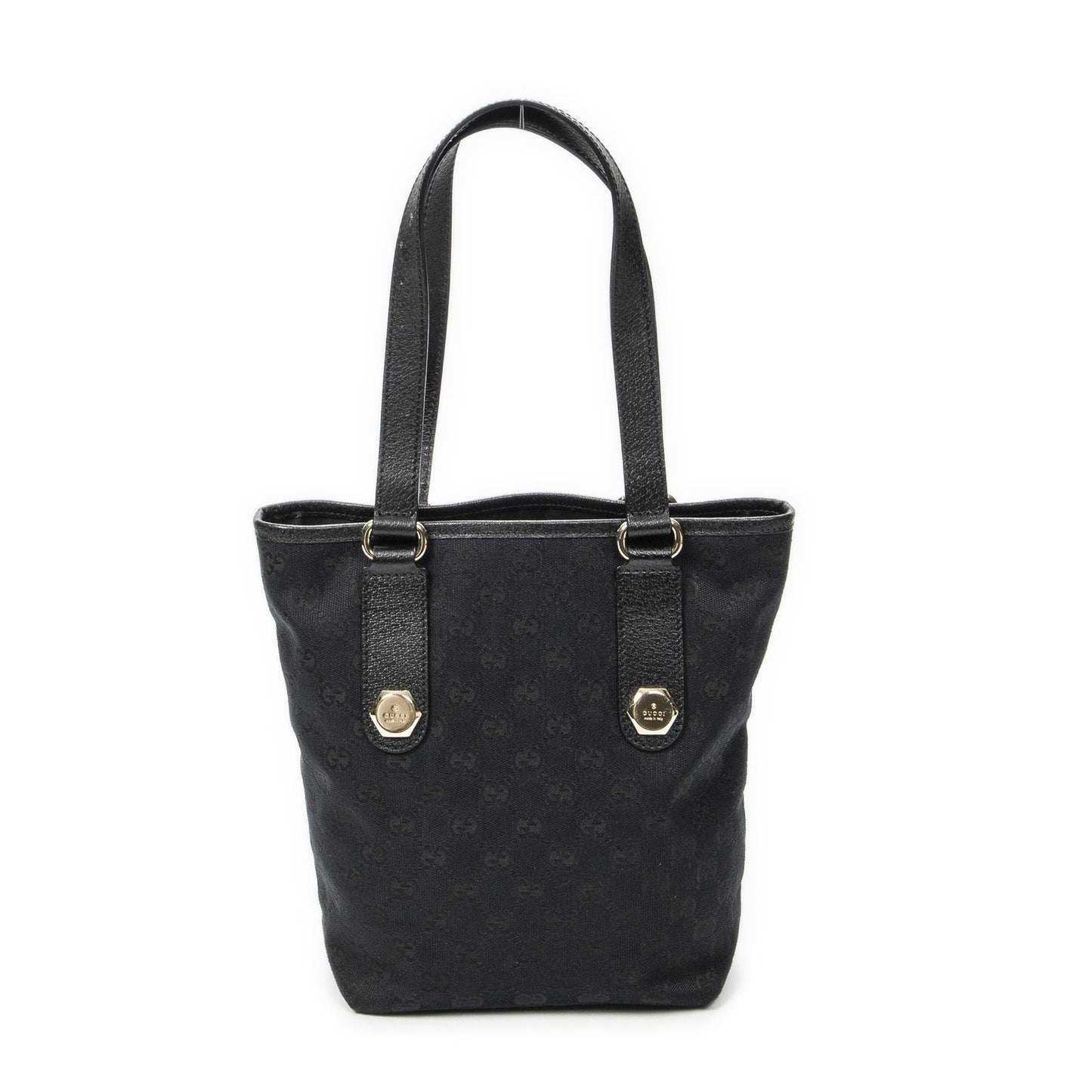 Gucci Charmy Bucket Tote Black GG Canvas
