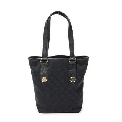 Gucci Charmy Bucket Tote Black GG Canvas