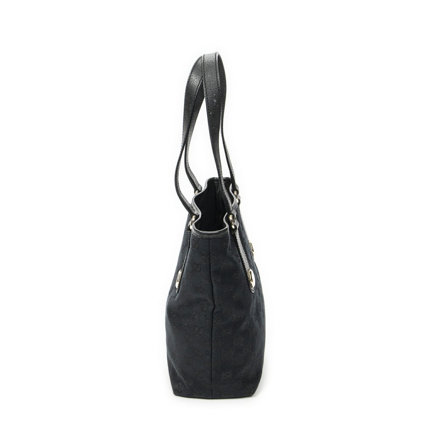Gucci Charmy Bucket Tote Black GG Canvas