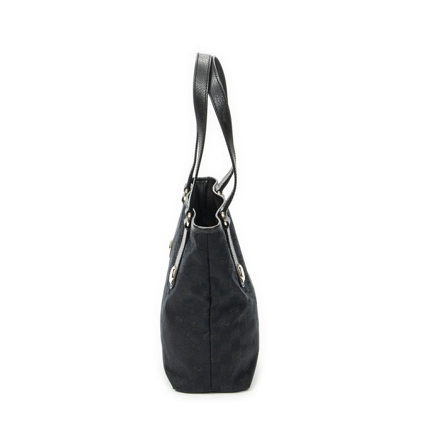 Gucci Charmy Bucket Tote Black GG Canvas