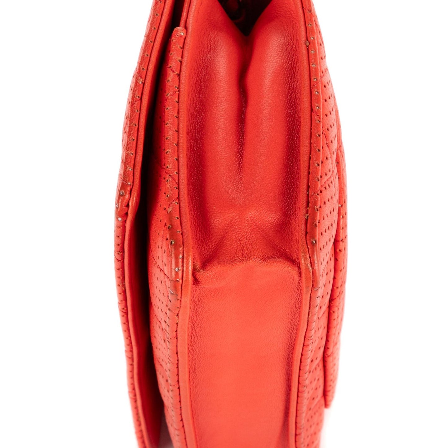 Chanel Chain Wallet Red Quilted Perfo Leather