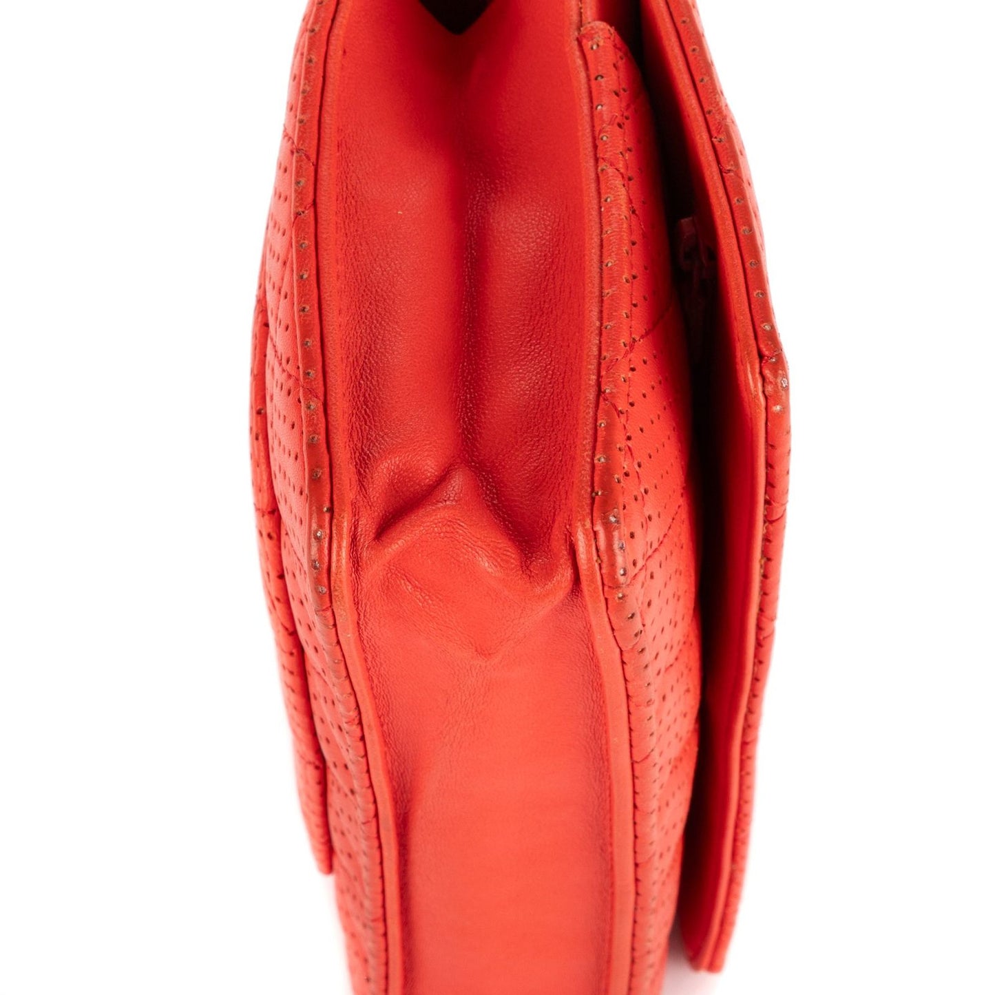 Chanel Chain Wallet Red Quilted Perfo Leather