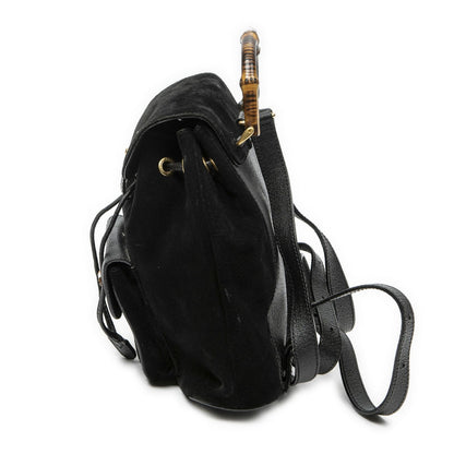 Gucci Mini Bamboo Backpack Sac Black Suede Leather