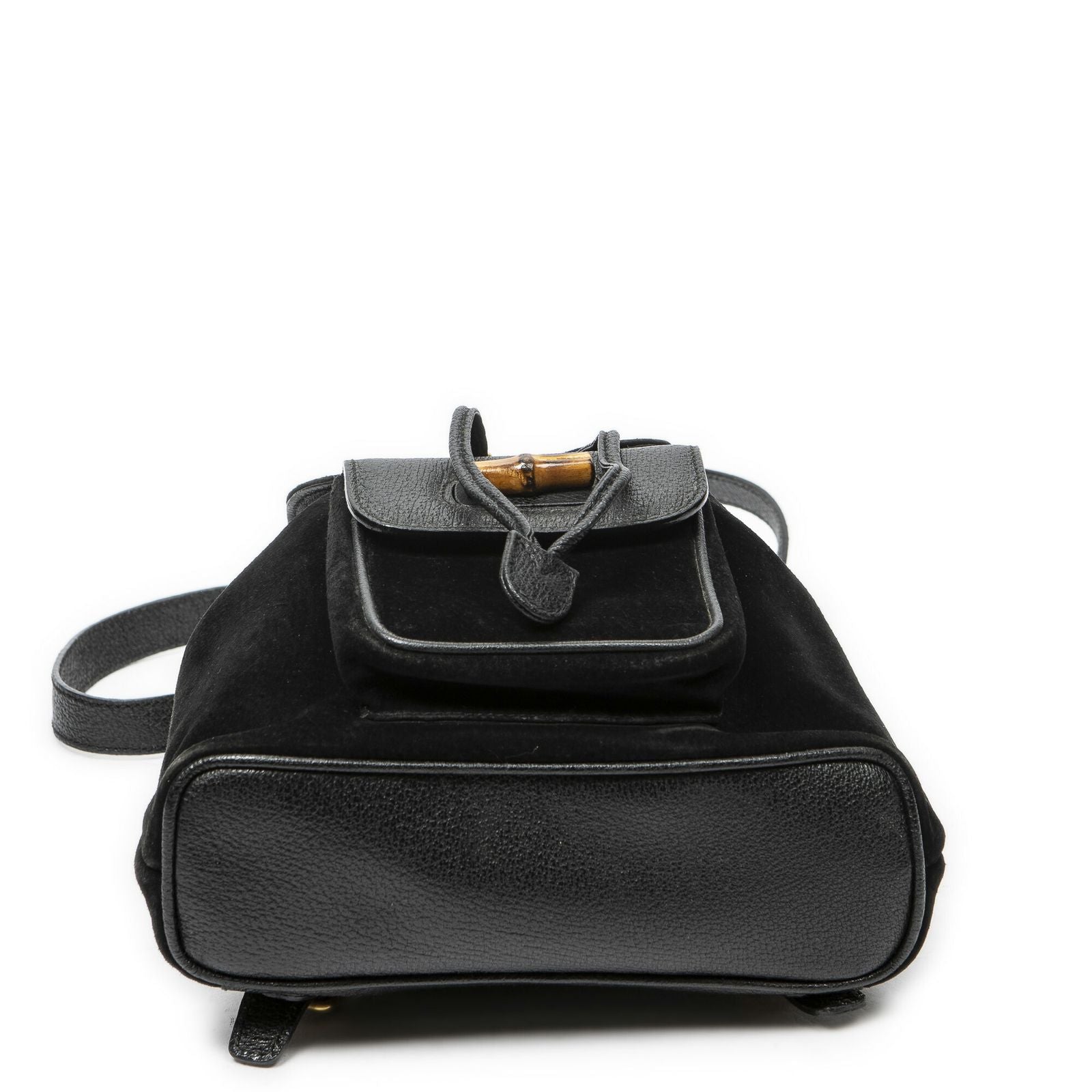 Gucci Mini Bamboo Backpack Sac Black Suede Leather