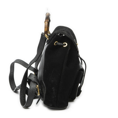 Gucci Mini Bamboo Backpack Sac Black Suede Leather