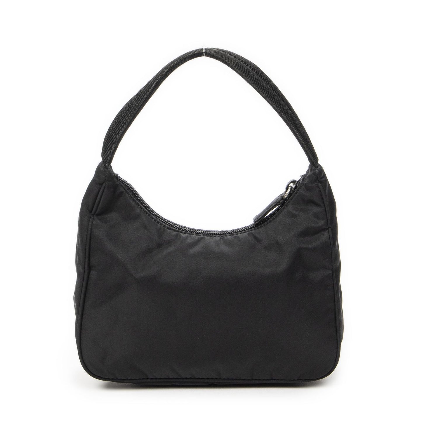 Prada Vintage Mini Zip Hobo Black Nylon Canvas