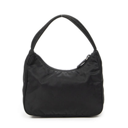 Prada Vintage Mini Zip Hobo Black Nylon Canvas