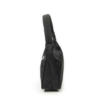 Prada Vintage Mini Zip Hobo Black Nylon Canvas