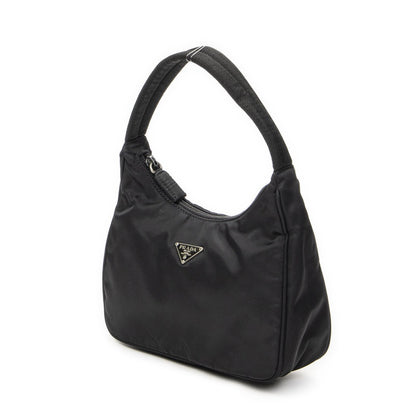 Prada Vintage Mini Zip Hobo Black Nylon Canvas