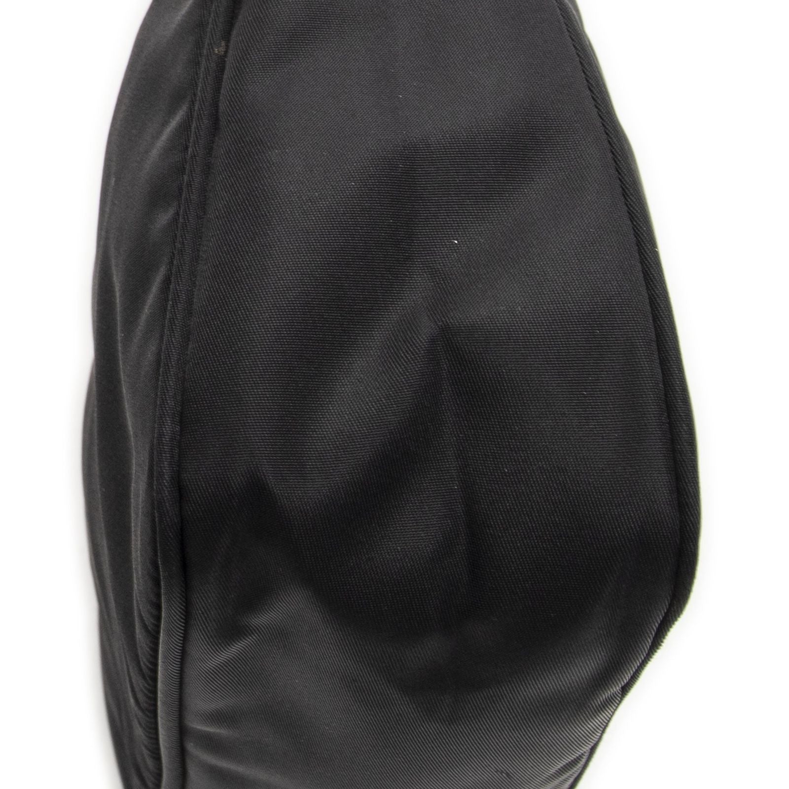 Prada Vintage Mini Zip Hobo Black Nylon Canvas