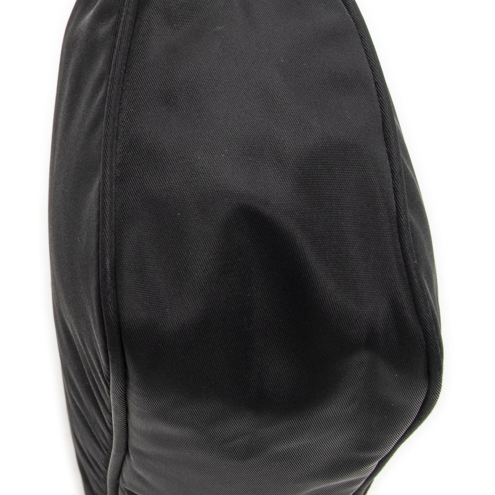 Prada Vintage Mini Zip Hobo Black Nylon Canvas